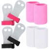 2 Gymnastics Grips Wristbands Sets for Kids Youth, Palm Protection and Wrist Support Sports Accessories for Workout Exercise (Pink, Black, White)