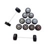 60 Pcs Plastic Roll 2mm Dia Shaft Toys Car Wheel with 30 Pcs Shaft Round Rod Axles for DIY Model Toy RC Car Truck Building Projects