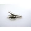 Generic 2 small silver green stone leaf alligator hair clips for fine thin hair