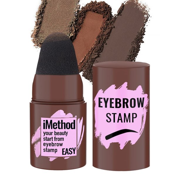 iMethod Eyebrow Stamp for Eyebrow Stencil Kit - Brow Stamp Refill Eyebrow Powder, Brown
