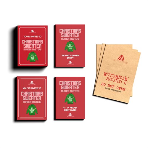Replay-able Office Christmas Murder Mystery Dinner Party Game - Host an Ugly Christmas Jumper Party Game Night - Office Christmas Party Games - English 4-20 Players V2 English 4-20 Players