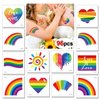 96 Sheets Rainbow Temporary Tattoos, Konsait Rainbow Flag Heart Tattoos Waterproof Body Art Sticker for Girls Boys Party Favors Pride Equality Parades Celebrations