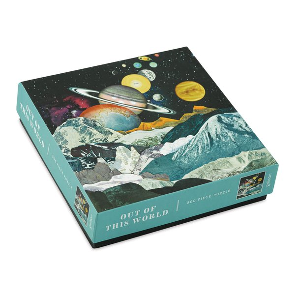 Out of This World 500 Piece Puzzle from Galison - Features a Galactic Collage of Space, 19" x 19", Challenging and Fun Family Puzzle, Unique Gift Idea