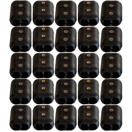 3/8 Inch Double OT Reusable Rope Clamp Twenty Five (25) Pack (Black)