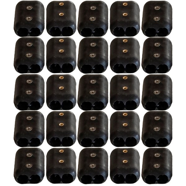 3/8 Inch Double OT Reusable Rope Clamp Twenty Five (25) Pack (Black)