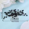 Teyglen Black Teardrop Hair Comb Bridal Rhinestone Hair Piece Vinatge Black Crystal Headpiece Black Hair Side Comb Wedding Hair Accessories for Women Girls Prom Party Festival
