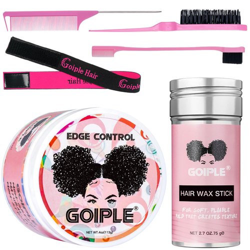 Edge Control Wax Strong Hold Non-greasy Edge Control Hair Styling Gel Edge Wax No Flaking Edge Control for Black Hair Edge Gel Hair Wax Stick for Women Wig Band Edge Brush Hair Comb for All Hair Type