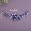 BERYUAN Bridal Rhinestone Pearls Hair Comb Flowers Pearls Rhinestone Wedding Headband Crystal Rhinestone Pearls Handmade Hair Comb for Wedding Bridal Women (blue)