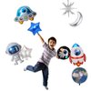 Finypa 12Pcs Space Theme Birthday Party Decoration Astronaut Spaceman Foil Balloons,1st Outer Space Birthday Party Supplies,Galaxy Balloons for Boy 1 Year Old Birthday Decor