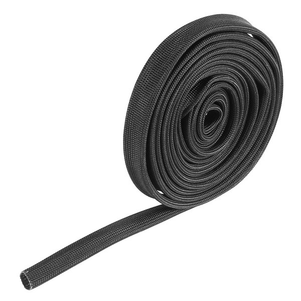 X AUTOHAUX Fiberglass Heat Wire Shield Sleeve Heat High Temp Shield Adjustable Heat Shield 10ft 10mm 3/8" Black for Car Wire Loom Protection