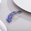 Chargances Bridal Crystal Hair Comb Blue Wedding Rhinestone Hair Side Comb Fashion Handmade Hair Accessories for Bride Wedding Prom Flower Girl Headpieces (Royal Blue)