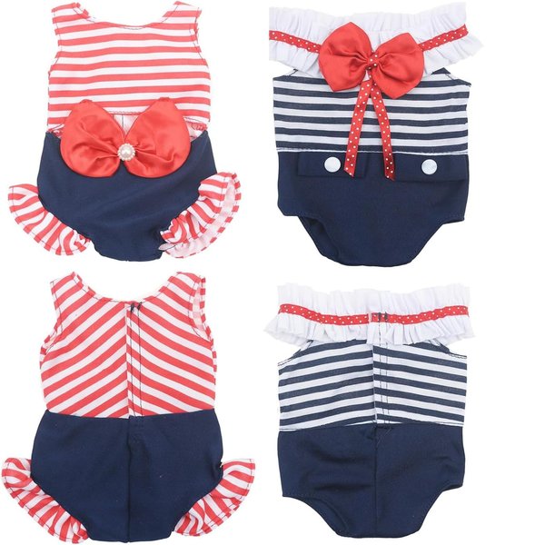 AISITE Doll Clothes for 12inch Dolls - 2 Sets Striped Jumpsuits Alive Doll Clothes Rompers Outfits for 12-14 inch Reborn Baby Doll Girl
