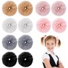 WLLHYF 12 PCS Furry Hair Scrunchies Furry Artificial Rabbit Fur Scrunchies Faux Fur Hair Band Elastic Hair Tie Ponytail Holders for Women Girls Hair Accessories(Popular Mix Colors)