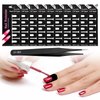 100pcs Nail Polish Protector for Fingers Peel Off Nail Stickers with Tweezer, U Shape Nail Guards Cuticle Protectors Tape Nail Protector Cover for Nail Art Painting Decoration, Manicure Tool