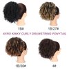 Aientt Ponytail Extension Curly Wavy Ponytail Drawstring Ponytail Hair Extensions for Women Natural Wavy Synthetic Hairpiece for African Women Daily Use Party(PT110-1B#, 8Inch)