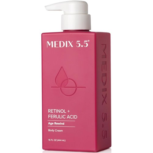 Medix 5.5 Retinol Body Lotion Firming Moisturizer | Crepey Skin Care Treatment | Retinol Body Cream | Retinol Cream Targets Look Of Crepe Skin, Wrinkles, Sagging Skin, & Sun Damaged Skin, 15 Fl Oz