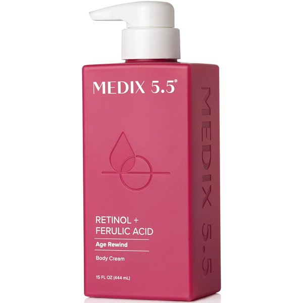 Medix 5.5 Retinol Body Lotion Firming Moisturizer | Crepey Skin Care Treatment | Retinol Body Cream | Retinol Cream Targets Look Of Crepe Skin, Wrinkles, Sagging Skin, & Sun Damaged Skin, 15 Fl Oz
