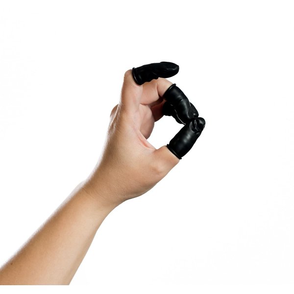 Bertech Black ESD Anti-Static Finger Cots, 4 Mil Thick, Small (Pack of 720)