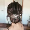 Sparkly Wedding Hair Combs, Crystal Flwoer Hair Clips Bride Bridesmaid Hair Sides Comb Rhinestone Barrettes, Crystal Flower Hair Pins Hair Accessories for Women Girls (Opal)