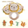 Wooden Baby Rattle Crochet Lion Baby Toys Handmade Newborn Toy Early Development Grips Stuffed Animal Organic Rattle