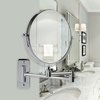 Ovente 7" Wall Mount Makeup Mirror, 1X & 7X Magnifier, Adjustable Spinning Double Sided Round Reflection, Extend, Retractable & Folding Arm, Bathroom & Vanity Décor, Polished Chrome MNLFW70CH1X7X