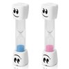 TeacherFav 2 Minute Toothbrush Sand Timer for Kids -Set of 2 Small Blue and Pink Smiley Hour Glass (2 Minute Smily Tooth-2 Pack)