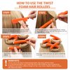 30 Pieces Flexible Curling Rods Twist Foam Hair Rollers Soft Foam No Heat Hair Rods Rollers and 1 Steel Pintail Comb Rat Tail Comb for Women Girls Long and Short Hair (9.45 x 0.71 Inch, Orange)