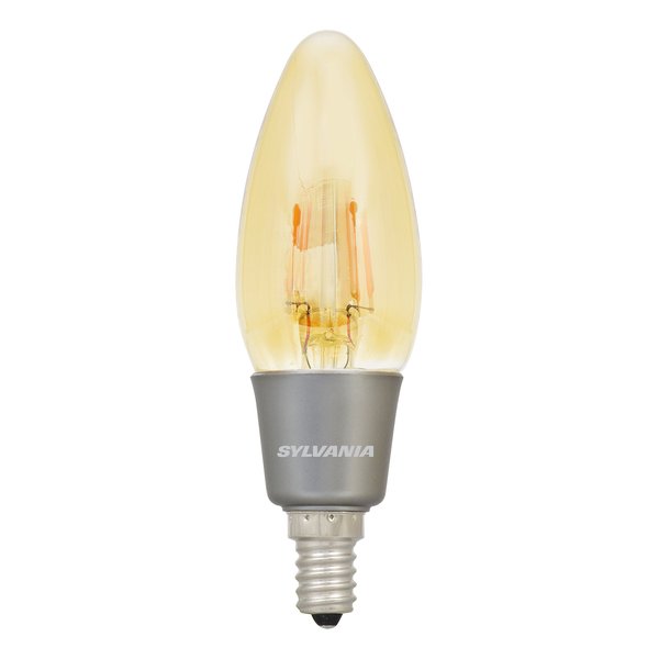 Sylvania 79538 Ultra LED B10 Vintage Light Bulb-40W Equivalent-2200K-Candelabra Base-Blunt Tip, Warm White-2200K