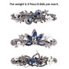 Kicosy Barrettes for Women 3 Pack Vintage Shining Rhinestone Hair Barrettes Metal Flower Butterfly French Clip Faux Crystal Hair clip Spring Hair Barrette,Black and Navy (Pattern-A(3PCS))