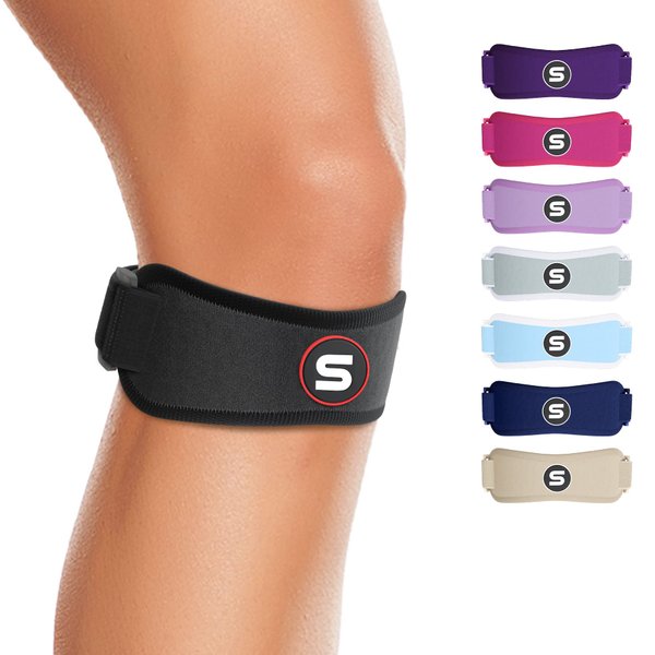 Sleeve Stars Patellar Tendon Support Strap Osgood Schlatter Knee Brace for Kids, Youth, Women & Men w/ 3 Lengths, Swedish Brand Patella Knee Strap Support Band for Arthritis, Tendonitis & Pain (Black)