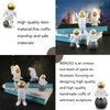 4PCS Gold Astronaut Cake Topper Astronaut Figurine, Astronaut Figure Toy Desktop Ornaments Resin Outer Space Birthday Cupcake Spaceman for Kids Party Gift, 3PCS Astronaut and 1PCS Keychain (Gold)