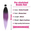 Unionbeauty 26 Inch Black to Purple Ombre Braiding 2Packs Pre Stretched Crochet Braid Kanekalon Easy Braid Hair Extensions Synthetic Braiding Hair for Goddess Box Braids Yaki Texture Hot Water Setting