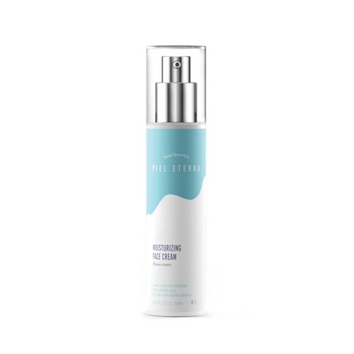 Santo Remedio, Piel Eterna, Moisturizing Face Cream, Hydrates Skin, Daily Moisturizer, Day and Night Cream, Contains Hyaluronic Acid, Vitamin E, Niacinamide, For All Skin Types, 1.7 Fl. Oz. / 50 ml