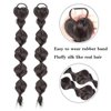 RUSTAMM Bubble Ponytail Wig Synthetic Braided Extensions with Hair Ties Hair Band Hairpieces for Women Girls DIY Daily Wear Hair Accessories (Brownish Black)