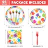 DECORLIFE Paint Party Supplies Serve 24, Paint Party Decorations Plates and Napkins Sets, Art Birthday Party Decorations for Kids Adults, 96 PCS