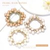 Fashey Pearl Hair Scrunchies Rhinestone Hair Ties Elastic Hair Bands Ponytail Holder Hair Ropes Hair Accessories for Women and Girls（Pack of 3）