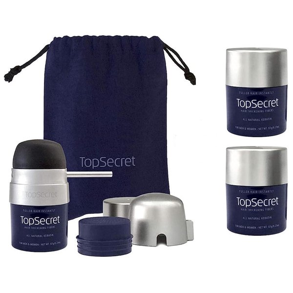 Top Secret Hair Building Fibers - Travel Kit Plus 2 Refills - Dark Brown