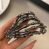 Halloween Skeleton Hand Hair Claw Clips-Metal Black Alloy Hair Clips Nonslip Terror Ghost Hand Strong Hold Hair Jaw Clips Punk Gothic Catch Clips for Women Thick or Thin Hairs Hair Accessories-Hand