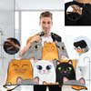 visesunny Barber Cape Gray White Cat Animal Polyester Hair Cutting Salon Cape Apron Anti-Static Haircut Water-Resistant Shaving Cloth Beard Shaving Bib Hairdressing Cape