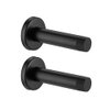 JQK Door Stopper Black, 304 Stainless Steel Thicken 1mm Sound Dampening Door Stop Bumper Wall Protetor 2 Pack, Matte Black, DSB5-PB-P2