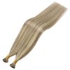 YoungSee I Tip Hair Extensions Human Hair Blonde Itip Human Hair Extensions Blonde with Dark Ash Blonde Highlights Blonde I Tips Real Hair Extensions 18 Inch 60 Strands 50g Pre Bonded Hair Extensions