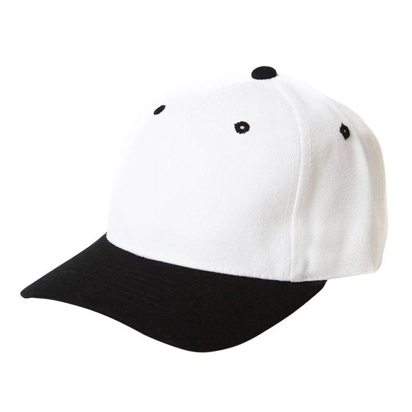Curve Bill Adjustable Baseball Cap, White/Black