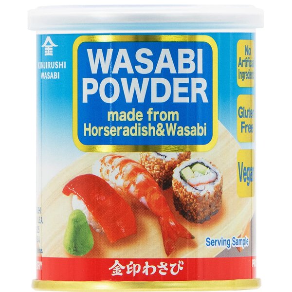 Kinjirushi Wasabi Powder - 1.76oz (50g)/Gluten Free, Vegan, No artificial ingredients/Spicy