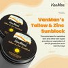 Tallow & Zinc SunBlock (2 oz) - Water Resistant 25 SPF Sunscreen w/Organic Olive Oil, Beeswax, & More - Sun Screen Protector for Face and Body - Mineral Sunscreen w/Non-Nano Zinc Oxide Barrier