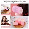 6pcs Plastic Hair Rollers, Self-Adhesive Air Bang Hair Curlers, Double-Layer Curlers Bangs Hair Volume Styling Tools, DIY Curly Hairstyle for Women Girls Pink Medium