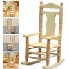 jojofuny Wooden Dollhouse Rocking Chairs 1:12 Scale Christmas Model Chairs Miniature Wooden Rocking Chairs for Dollhouse Accessories Furniture Decoration