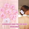 CIEHER 8 Pcs Hair Scrunchies for Bachelorette Party Favors, Bride & Bridesmaid Scrunchies Bachelorette Party Hair Ties, Bridal Shower Decorations Bride Bridesmaid Proposal Gifts (White & Pink)