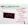HANNLOMAX HX-151CR Alarm Clock Radio, PLL AM/FM Radio, Dual Alarm, 1.2" Red LED Display, AC Operation only. (Pink)
