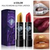 BEUKING Glitter Shimmer Lipstick 6 Colors Waterproof Long Lasting Diamond Pearlescent Metallic Lip Gloss Women Lips Makeup Cosmetic for Masquerade, Cosplay, Halloween Dailyday Makeup (05#)