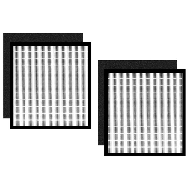 Gekufa Replacement Filter D Compatible with Idylis IAF-H-100D, IAP-10-280, 1AP10280, AC-2118, AC-2123 for Idylis Air Purifiers Include 2 HEPA Filters & 2 Carbon Filters